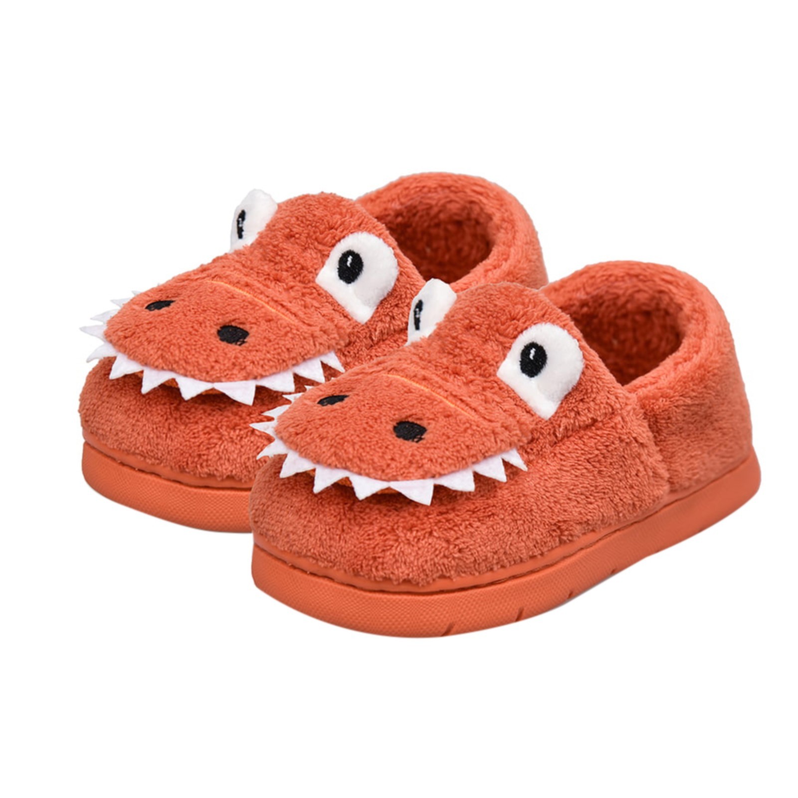 GEZHEN Cute Warm Slippers Plush Cartoon Dinosaur Bedroom Indoor Shoes Soft Soled Anti-Slip House Slippers Quick Drying
